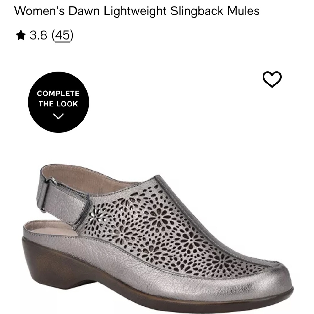 Women's Lightweight Slingback Mules - Metallic Gray